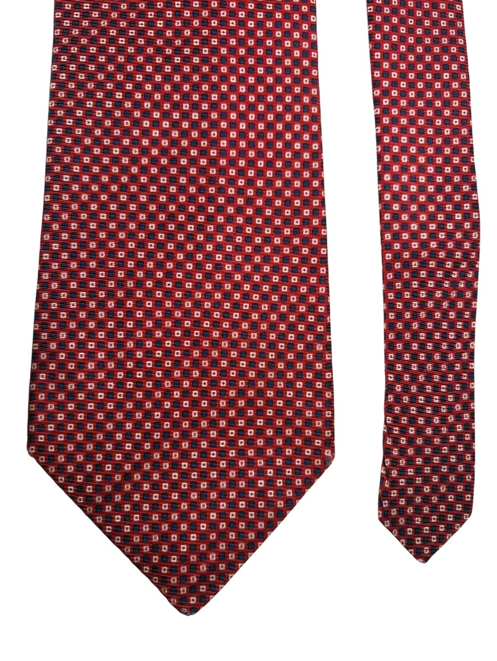 Brooks Brothers Makers Silk Red Navy Geometric Made in USA Men's Tie
